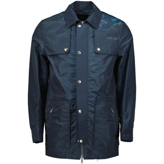 Aquascutum 'Aquasor Stanley' Check Trench Coat Nylon Shimmer Blue - LinkFashionco